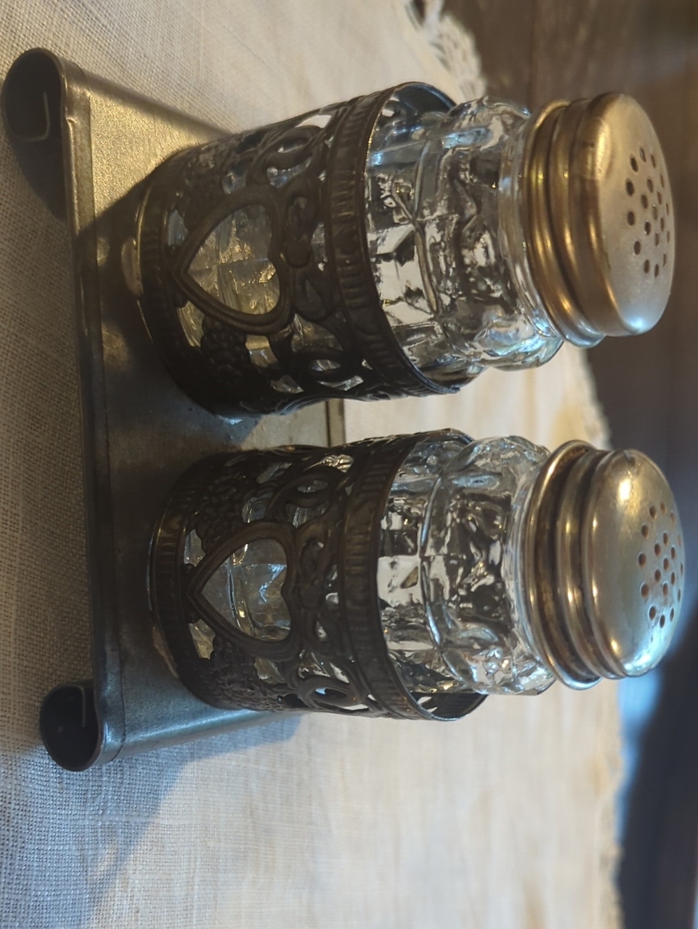 Vintage-Style Glass Salt and Pepper Shaker Set